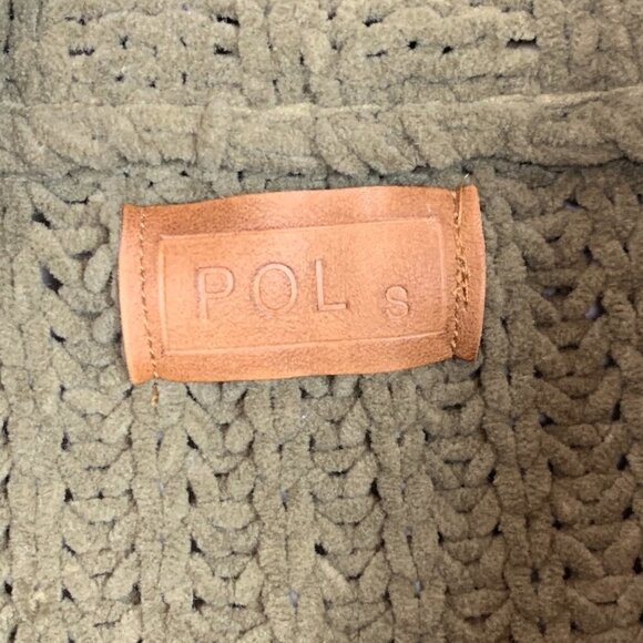 POL Chenille Chunky Turtleneck Color Block Sweater Fryed Hem Sweater Size Small - Picture 3 of 6